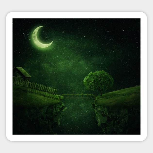 countryside night Sticker by psychoshadow